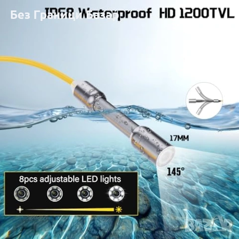 Нов бороскоп Канална камера 20м с HD монитор запис 17мм IP68 LED светлини, снимка 3 - Други стоки за дома - 53793772