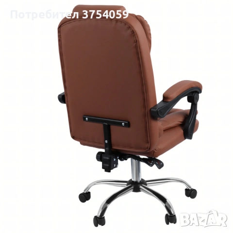 Ергономичен офис стол с лумбална опора от еко кожа – комфорт за дълги часове без болки, снимка 5 - Столове - 53076468