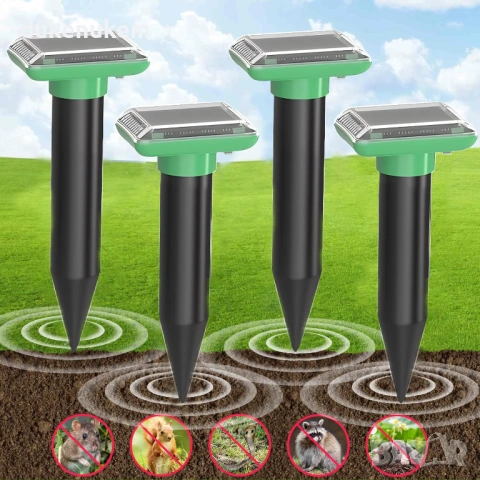 Соларен ултразвуков уред против къртици и гризачи – комплект 4 бр.