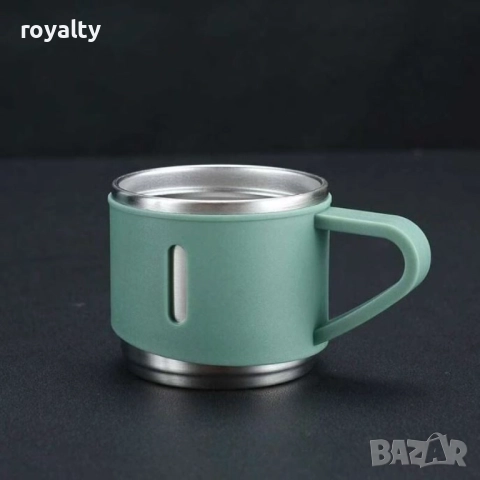 Подаръчен комплект термос с 3 чаши, зелен, розов, сив, снимка 7 - Други стоки за дома - 52651251