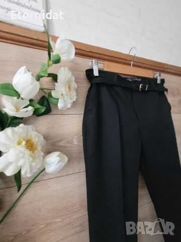 Нов черен елегантен панталон Zara , снимка 3 - Панталони - 51829108