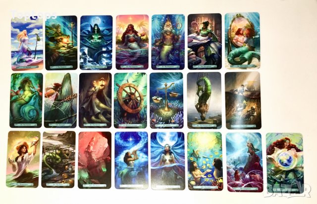 78 таро карти: Mermaid Tarot & Chrysalis Tarot & Ethereal Visions Tarot, снимка 5 - Карти за игра - 33780267