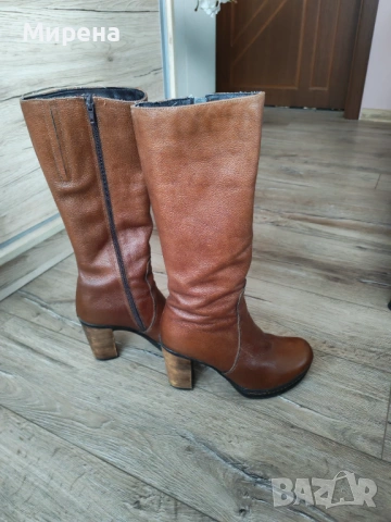 Кафяви ботуши естествена кожа, 38 номер, снимка 3 - Дамски ботуши - 53149915