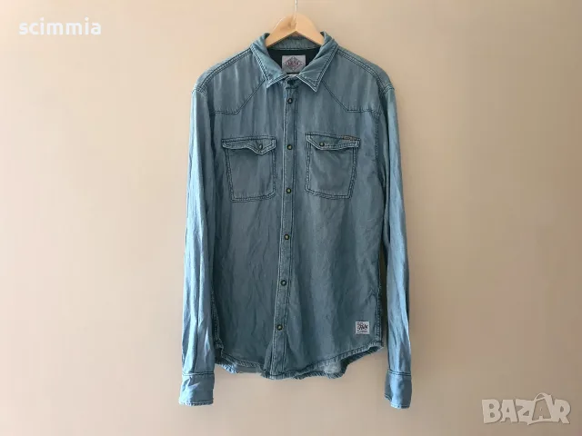 Pepe Jeans London HRTG Premium Denim дънкова риза XXL светлосиня 100% памук