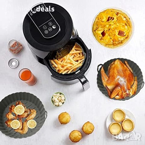 Нови 2 броя Силиконови подложки за многократна употреба за въздушен фритюрник/7,5 инча, снимка 5 - Други стоки за дома - 41391618