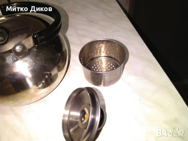 Чайник с цедка 2.5л алпака, снимка 4 - Аксесоари за кухня - 50515589
