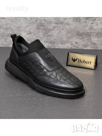 Bobert Мъжки обувки от кожа в черно 