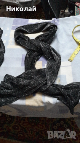 Елегантна дамска рокля с шал, черна, снимка 4 - Рокли - 52583031