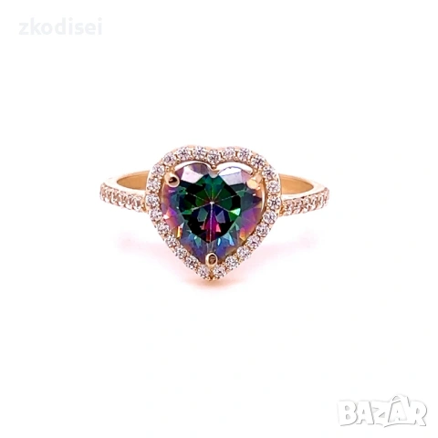 Златен дамски пръстен 2,25гр. размер:52 14кр. проба:585 модел:37697-6, снимка 2 - Пръстени - 53873612