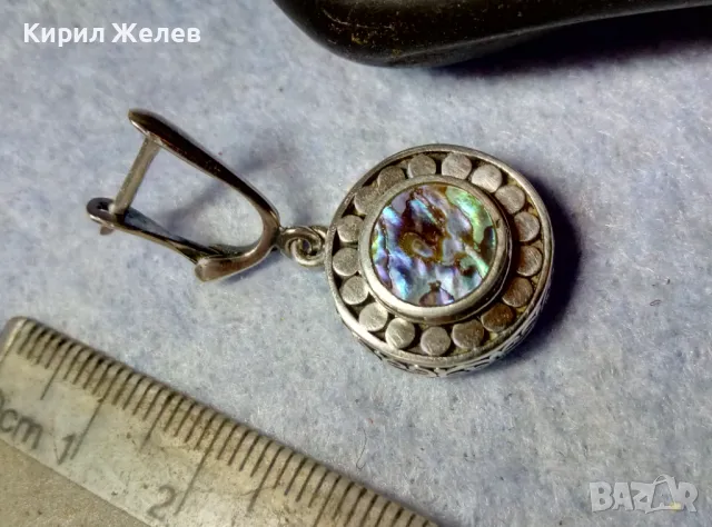 NIKOL@S АВТОРСКА СРЕБЪРНА ОБЕЦА СРЕБРО 925 с БЯЛА ПОЗЛАТА и КРАЛСКИ СЕДЕФ на БИЖУТЕРА НИКОЛАС 48940, снимка 2 - Обеци - 48953213