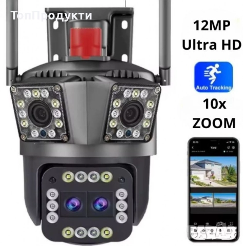 Тройна Smart WiFi безжична IP камера , снимка 3 - IP камери - 52934699