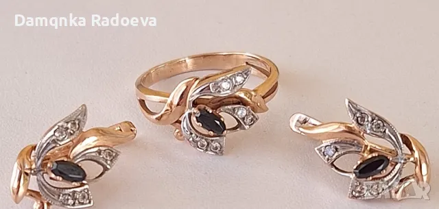 Златен комплект розово злато 14 карата, снимка 7 - Колиета, медальони, синджири - 49783258