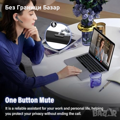 Нова Bluetooth 5.3 слушалка с Dual Mic, шумопотискане и 90 часа работа за спорт офис, снимка 5 - Bluetooth слушалки - 52306873