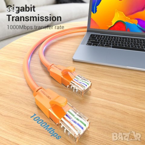 Vention Кабел LAN UTP Cat.6 Patch Cable - 2M Orange - IBEOH, снимка 2 - Кабели и адаптери - 44231332