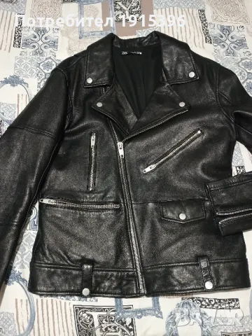 Зара естествена кожа яке 