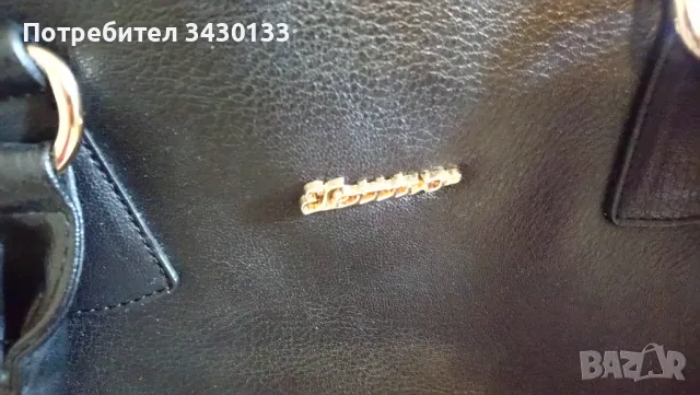 Нова черна дамска чанта от еко кожа с ефектна закопчалка, снимка 7 - Чанти - 48446101