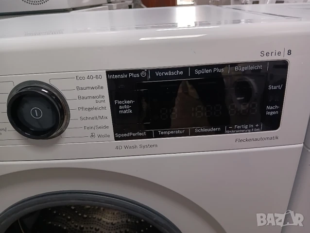 Комплект пералня Bosch Serie 8 A+++ 9кг и сушилня с термопомпа Bosch Serie 8 WI-FI 2 години гаранция, снимка 10 - Перални - 51425138