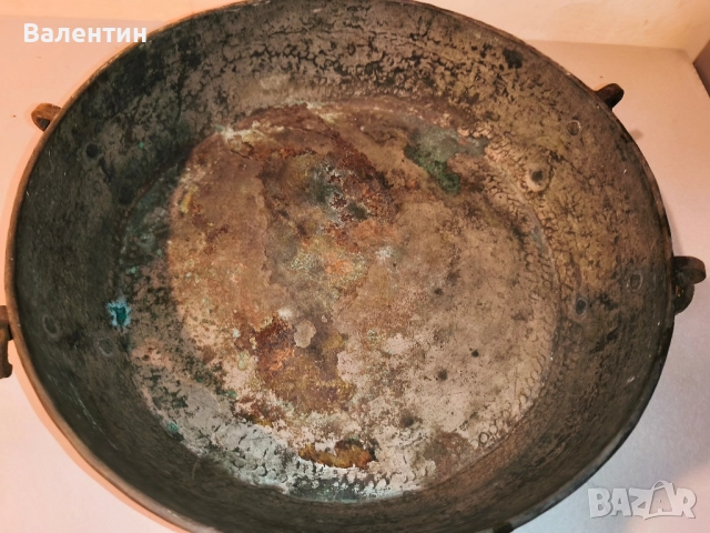 Бакърена тава с дръжки 15, снимка 3 - Антикварни и старинни предмети - 52524685
