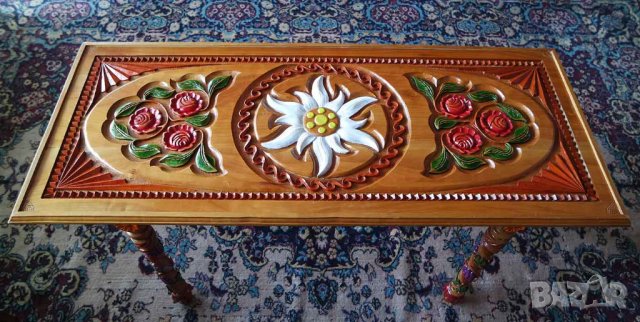 Холна масичка, дърворезба, ръчна изработка, снимка 4 - Маси - 25581156