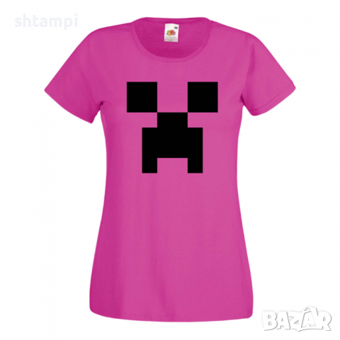 Дамска тениска Creeper Face 1 майнкрафт Minecraft,Игра,Забавление,подарък,Изненада,Рожден Ден., снимка 10 - Тениски - 36520486