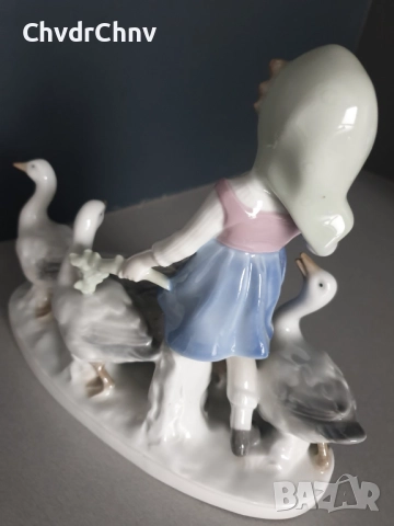 GDR статуетки 19-22см/ГДР Графентал стара немска порцеланова фигура-композиция/момиче с гъски-патки, снимка 9 - Статуетки - 52495990