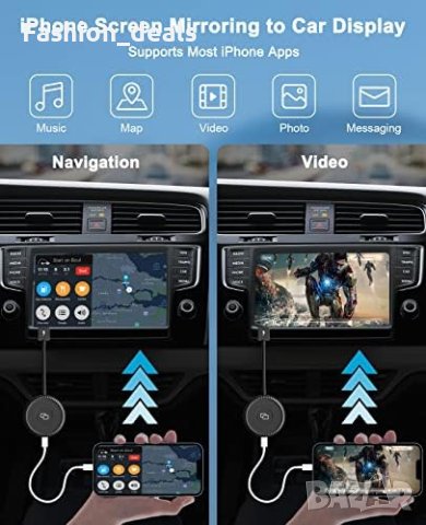 Нов Адаптер за дублиране на CarPlay към кола, iPhone CarPlay/Айфон, снимка 4 - Друга електроника - 41431915