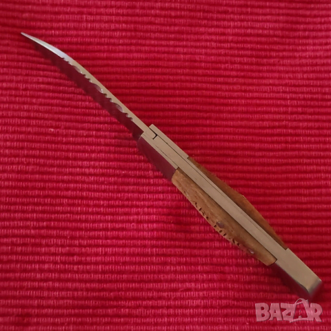 Джобно ножче с дървени чирени. , снимка 3 - Ножове - 53143716