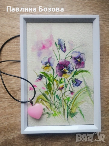 Акварели картини миниатюри Цветя 