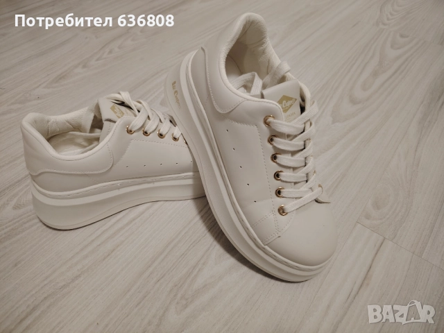 Дамски кецове Lee Cooper - светло бежови, снимка 4 - Кецове - 52170880