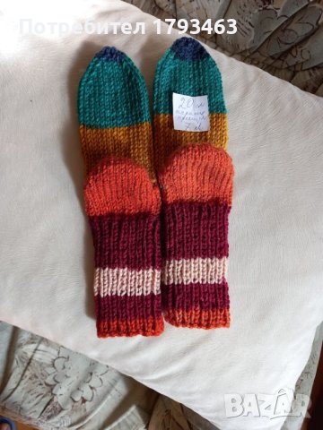 Ръчно плетени детски чорапил Дължина на ходилото 20 см., снимка 1