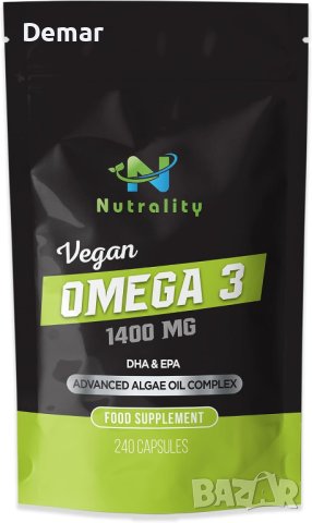 Омега 3 Nutrality Vegan Omega 3 на капсули - 1400 mg , снимка 1