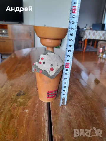 Стар дървен свещник, снимка 3 - Други ценни предмети - 48948142