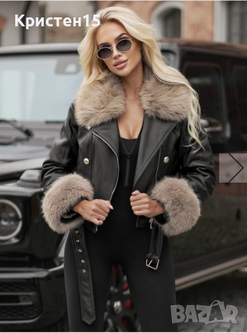 Ново зимно кожено яке, снимка 7 - Якета - 52935591