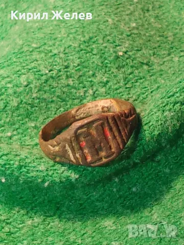 СТАРИНЕН САЧАНЕН ПРЪСТЕН с БУКВА N РЪЧНА ИЗРАБОТКА САЧАН с ПАТИНА За КОЛЕКЦИЯ 44386, снимка 11 - Антикварни и старинни предмети - 46510393