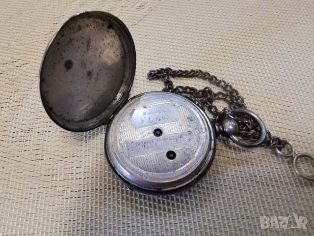 сребърен джобен часовник, снимка 7 - Джобни - 41711425