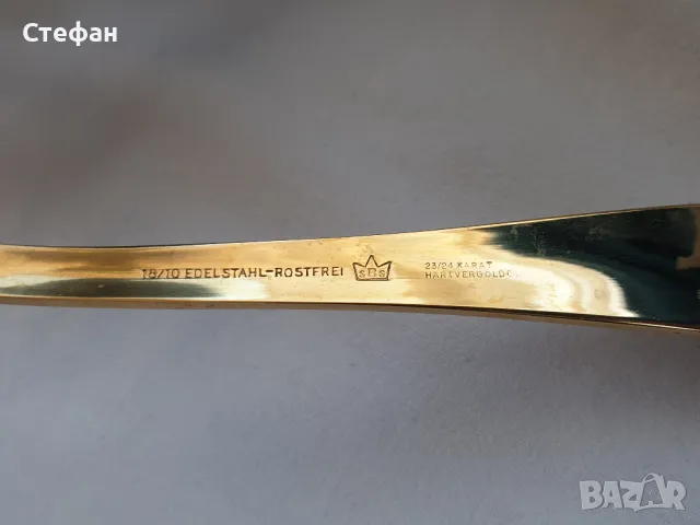 Комплект позлатени прибори, снимка 11 - Антикварни и старинни предмети - 50310371