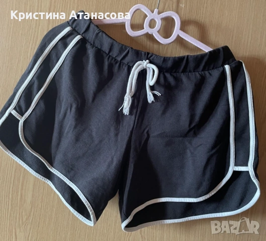 🖤 Спортни черни шорти + черен рипс потник, снимка 2 - Къси панталони и бермуди - 53669485