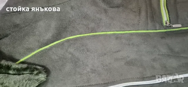 Продавам дамски масленозелен къс кожух, снимка 5 - Палта, манта - 47342408