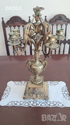 Свещник месинг Ар Нуво, снимка 5 - Декорация за дома - 53681928