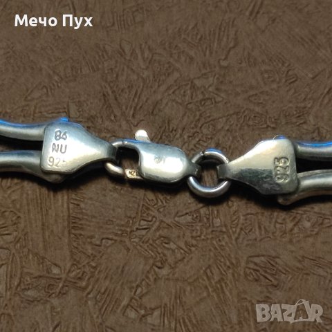 Сребърно полутвърдо колие (267), снимка 3 - Колиета, медальони, синджири - 44424383