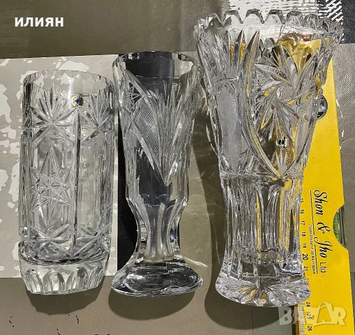 Кристална ваза. Три броя, снимка 10 - Вази - 56247818