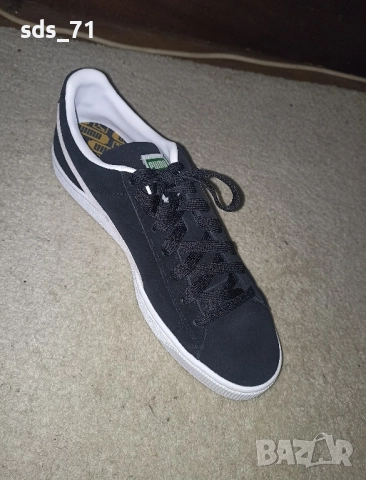 Нови мъжки спортни обувки Puma suede черни ,етественаж коса велур,вътре кожа N44 70 лв, снимка 4 - Спортни дрехи, екипи - 43545597