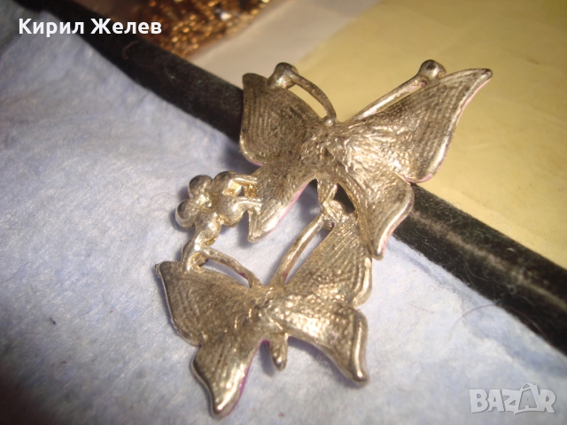 НЕЖНИ ПЕПЕРУДИ с ИНКРУСТИРАНИ КРИСТАЛИ СРЕБРИСТО ФИНО УКРАШЕНИЕ БИЖУ НАКИТ 26417, снимка 5 - Други - 36064043