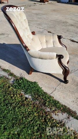 Кресло антикварно махагон №056, снимка 3 - Дивани и мека мебел - 52520485