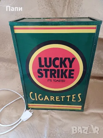 Ретро светеща рекламна кутия "Lucky strike"