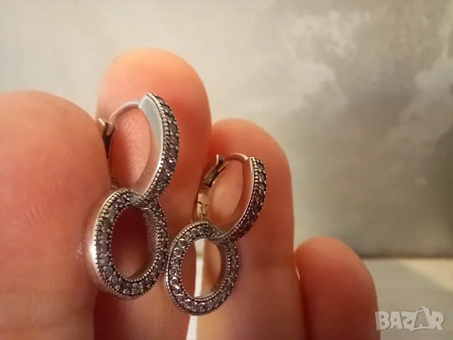 Pandora - сребърни обеци S 925, снимка 2 - Обеци - 48490159