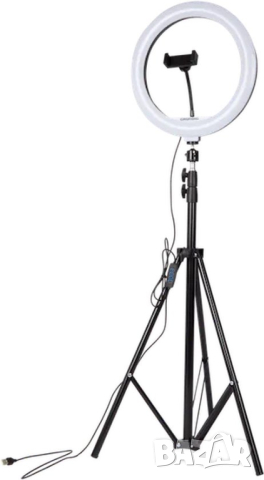 Grundig Selfie Ring Lamp - със статив - 70/195 см - 3 настройки за топлина и светлина, снимка 1 - Друга електроника - 44915097