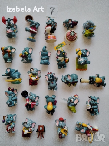 24бр фигури Kinder СЛОНЧЕТА/стари Киндер играчки от шоколадови яйца 