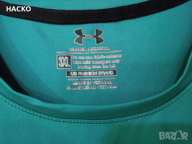 Потник Under Armour в Тюркоазено Зелен Цвят Размер 3XL 100% Оригинален Внос от Англия, снимка 7 - Тениски - 56117120