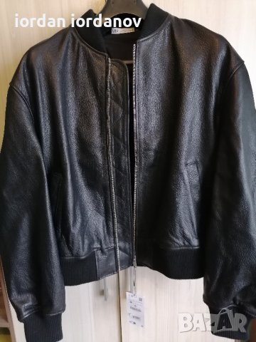 МЪЖКО КОЖЕНО ЯКЕ БОМБЪР ОТ БИВОЛСКА КОЖА , снимка 5 - Якета - 42666257